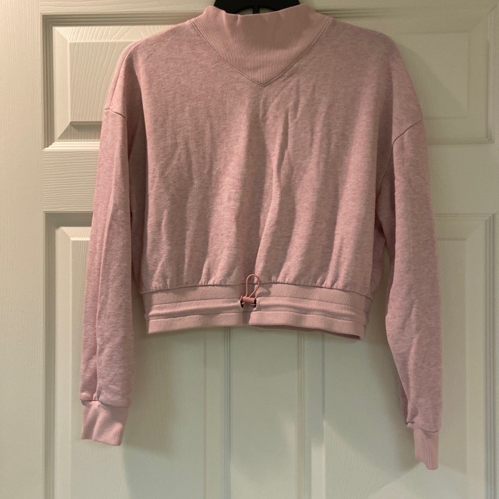 Pink and White Crop Top Sweater